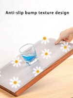 1 Roll Daisy Shelf Liner For Kitchen Cabinets EVA Waterproof Fridge Pad Cupboard Mat Easy Placemats Non-Adhesive Drawer Liner - Image 4