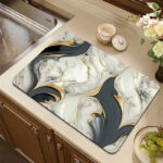 Marble Kitchen Dish Drainer Mat Antiskid Draining Mat Coffee Maker Drain Pad Quick Dry Tableware Mat Kitchen Absorbent Placemat - Image 10