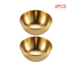 Pratos de molho dourado de aço inoxidável, 4 unidades, 2 peças, aperitivo, tempero, servindo pratos, bandeja, tempero, talheres de cozinha - Image 8