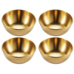 Pratos de molho dourado de aço inoxidável, 4 unidades, 2 peças, aperitivo, tempero, servindo pratos, bandeja, tempero, talheres de cozinha - Image 9