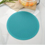 25cm grande tapete de silicone coaster resistente ao calor placemat favo de mel antiderrapante pote titular tapete de mesa copo redondo acessórios de cozinha - Image 9