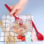Long Handle Silicone Colander Ramen Noodle Spoon Rice Salad Mixing Kitchen Teaspoon - Image 3