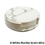 6 Pcs Artificial Leather Coasters Marble Style with Holder Drink Coaster for Bar Kinds of Cup Kitchen Dining Table Decor - Image 8