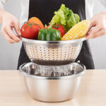304 Thicken Stainless Steel Salad Bowl Food Mixing Bowls Egg Beater Bowl Fruit Vegetable Basin Kitchen Utensils - Image 4