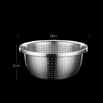 Stainless Steel Drain Basket Colander Round Rice Cleaning Sieve Fruit Vegetable Washing Basin Strainer Filter Kitchen Utensils - Image 11