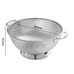 LMETJMA Large Stainless Steel Colander with Handle Kitchen Food Pasta Strainer Basket With Self-draining Solid Ring Base JT250 - Image 8