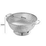 LMETJMA Large Stainless Steel Colander with Handle Kitchen Food Pasta Strainer Basket With Self-draining Solid Ring Base JT250 - Image 9
