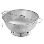 LMETJMA Large Stainless Steel Colander with Handle Kitchen Food Pasta Strainer Basket With Self-draining Solid Ring Base JT250 - Image 10