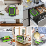 LMETJMA Collapsible Colander with Extendable Handles Colander Strainer Over The Sink Vegetable Fruit Colanders Strainers JT40 - Image 6