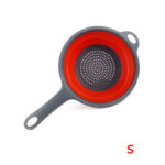 LMETJMA Silicone Collapsible Colander with Handle Kitchen Folding Strainer Colander for Draining Pasta Vegetable Fruit JT111 - Image 11