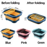 Foldable Strainer Fruit Vegetable Washing Basket Colander Dish Drainer Silicon Collapsible Drainer Kitchen Storage Tool - Image 6