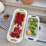 Drain basket bowl rack Kitchen fruit basin storage rack sink retractable sink storage rack - Image 6