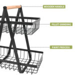 2/3 Tier Fruit Storage Basket Countertop for Kitchen Fruit Vegetable Basket Bowle with Handle Bread Snacks Stand - Image 4