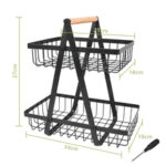2/3 Tier Fruit Storage Basket Countertop for Kitchen Fruit Vegetable Basket Bowle with Handle Bread Snacks Stand - Image 7