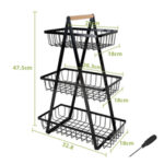 2/3 Tier Fruit Storage Basket Countertop for Kitchen Fruit Vegetable Basket Bowle with Handle Bread Snacks Stand - Image 8