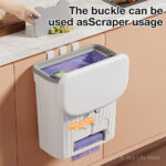 8.5/12L Kitchen Wastebasket Wall Mounted Trash Can With Lid Bathroom Trash Bin Garbage Can for Cabinet Under Sink Compost Bin - Image 5