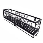 50CM Wall Mounted Metal Wine Glass Rack Drink Bottle Storage Display Shelf, Black - Image 3