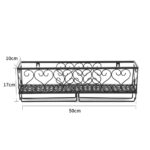 50CM Wall Mounted Metal Wine Glass Rack Drink Bottle Storage Display Shelf, Black - Image 5