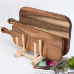 Wooden Cutting Board with Handle Kitchen Household Serving Board Wooden Cheese Board Charcuterie Board for Bread Fruit Plates - Image 6