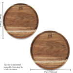 20/25cm Acacia Wood Round Wooden Dinner Tray Easy To Clean, Pizza Salad Tray Fruit Dessert Tray, Snack Tray, Stackable, Reusable - Image 4