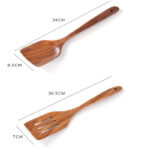 2Pcs Wooden Spatula Acacia Wood Long Handle Flat Frying Turner Spatulas Nonstick Cooking Utensils Cooking Tools Kitchen Supplies - Image 6