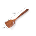 2Pcs Wooden Spatula Acacia Wood Long Handle Flat Frying Turner Spatulas Nonstick Cooking Utensils Cooking Tools Kitchen Supplies - Image 8