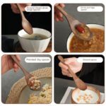 1-6pcs Wooden Spoon Chicken Wing Wood Long Handle Soup Spoon Honey Stirring Spoon No Lacquer No Wax Household Large Rice Spoon - Image 5