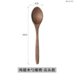 1-6pcs Wooden Spoon Chicken Wing Wood Long Handle Soup Spoon Honey Stirring Spoon No Lacquer No Wax Household Large Rice Spoon - Image 7