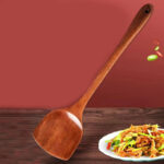 Household spatula wooden spatula non-stick pan special household long handle wooden cooking frying spatula 1pcs