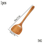 Household spatula wooden spatula non-stick pan special household long handle wooden cooking frying spatula 1pcs - Image 5