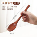 Creative Wooden Large Soup Spoon Long Handle Wooden Tortoise-shaped Eating Spoon Household Restaurant Soup Noodle Spoon - Image 12