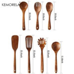 7PCS Thailand Teak Cooking Spoon Natural Wooden Kitchen Tableware Tool Ladle Turner Rice Colander Soup Skimmer Scoop Utensils - Image 6