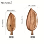 Japanese Style High Aesthetic Wooden Leaf Shaped Afternoon Tea Snack Tray, Western Food Sushi Tray Dessert Fruits Dining Plate - Image 5