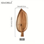 Japanese Style High Aesthetic Wooden Leaf Shaped Afternoon Tea Snack Tray, Western Food Sushi Tray Dessert Fruits Dining Plate - Image 7