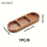 Solid Wood Rectangle Tray 2/3 Grid Condiment Plate Breakfast Food Sushi Bread Dessert Sauce Plate Kitchen Dinner Seasoning Dish - Image 8