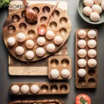 KEMORELA 1PCS Modern Wooden Egg Storage Box - Multi-Compartment Kitchen Organizer for Fresh Eggs Perfect for Home Cooking Baking - Image 2