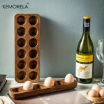 KEMORELA 1PCS Modern Wooden Egg Storage Box - Multi-Compartment Kitchen Organizer for Fresh Eggs Perfect for Home Cooking Baking - Image 4