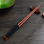 Handmade Japanese Natural Chestnut Wood Sushi Chopsticks Set Value Gift Sushi Chinese food Tie line - Image 3