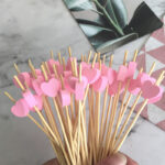 100x Love Heart Bamboo Pick Buffet Food Cupcake Fruit Cocktail Fork Dessert Salad Stick For Picnic Wedding Party Home Supplies - Image 8
