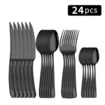 24pc Stainless steel tableware star steak knife and fork dessert fork spoon family suits - Image 18