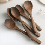 1-6pcs Wooden Spoon Chicken Wing Wood Long Handle Soup Spoon Honey Stirring Spoon No Lacquer No Wax Household Large Rice Spoon - Image 19