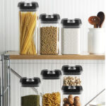 Lifeideas7Pcs Airtight Food Storage Containers with Clasp Lids Plastic Clear Jars with Easy Lock Lid Kitchen Pantry Organize - Image 12