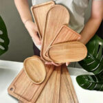 Solid Wood Dessert Plate Round/Rectangle Food Tray Snack Dried Fruit Tea Tray Japanese-style Bread Board Pallet Kitchen Supplies - Image 13