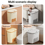 8.5/12L Kitchen Wastebasket Wall Mounted Trash Can With Lid Bathroom Trash Bin Garbage Can for Cabinet Under Sink Compost Bin - Image 15