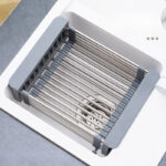 1PC Sink Drying Rack Kitchen Supplies, Vegetable Washing Basket, Stainless Steel Dish Drain Basket For Washing Dishes - Image 12