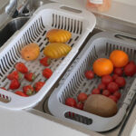 Drain basket bowl rack Kitchen fruit basin storage rack sink retractable sink storage rack - Image 12