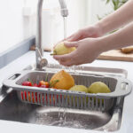 Drain basket bowl rack Kitchen fruit basin storage rack sink retractable sink storage rack - Image 13