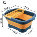 Foldable Strainer Fruit Vegetable Washing Basket Colander Dish Drainer Silicon Collapsible Drainer Kitchen Storage Tool - Image 15