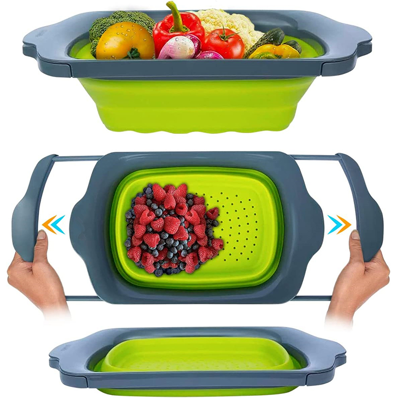68b4c44512a9934a5a7954bca4b04bac68d50e16c5b66eb0b9251.jpg LMETJMA Collapsible Colander with Extendable Handles Colander Strainer Over The Sink Vegetable Fruit Colanders Strainers JT40 - Image 1