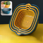 6PC/set Kitchen Sink Vegetable drainer Fruit basket For fruit washing Plastic basin vegetable washing basin drain basket Basin - Image 11